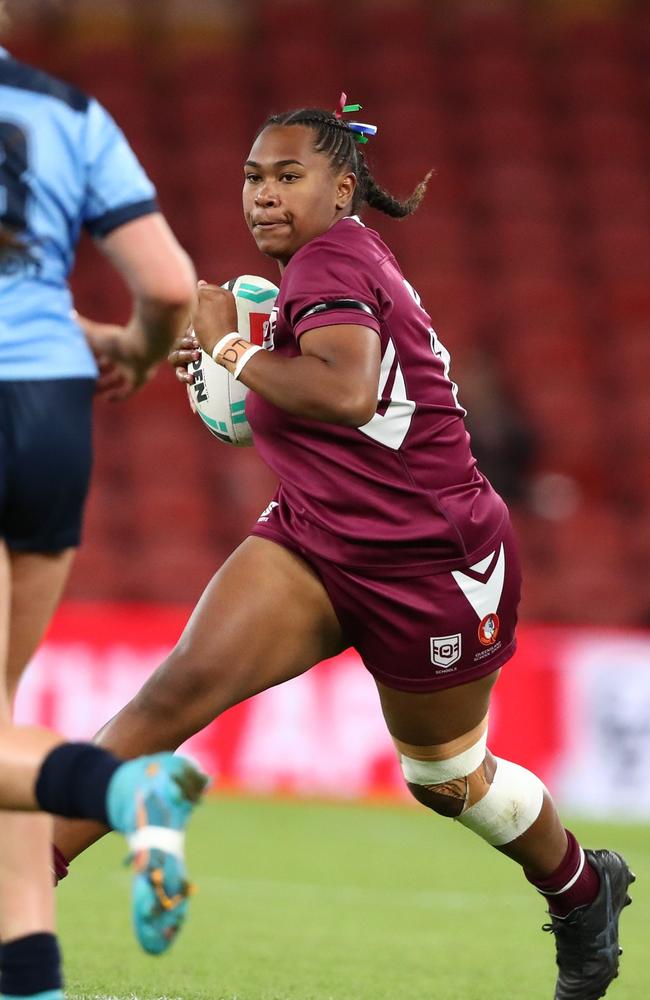 Theophelia Mosby-Nona playing for Queensland Under-18s at Suncorp Stadium.