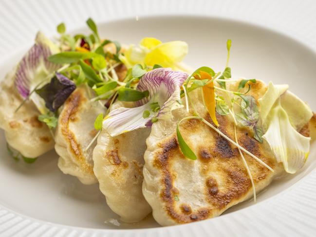 The duck and truffle potstickers. Picture: Wayne Taylor.