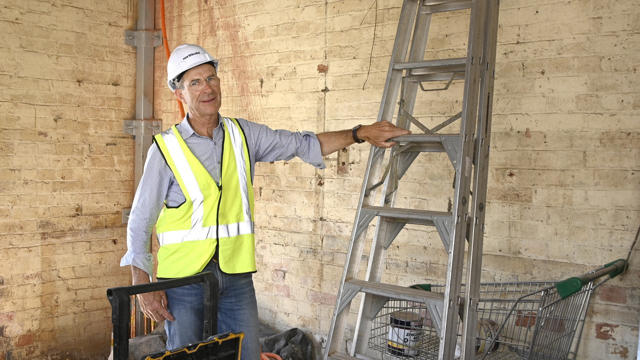 Paul McMahon in the coffee shop of the upcoming Rowes development.