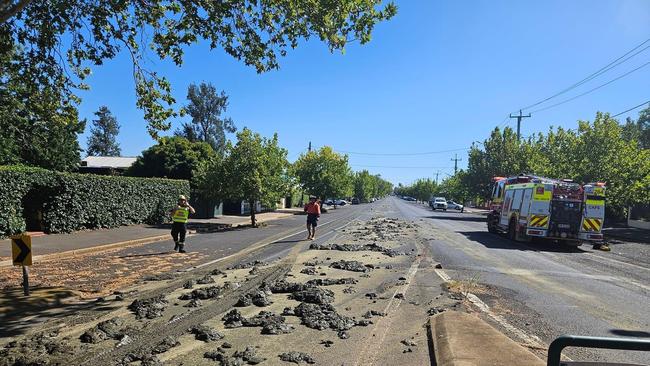 Dubbo Wastewater treatment spillage. Photo: Fire and Rescue NSW Delroy.