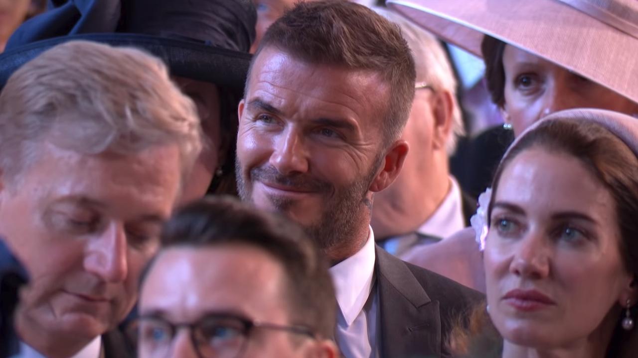 David Beckham appears bemused. Picture: BBC