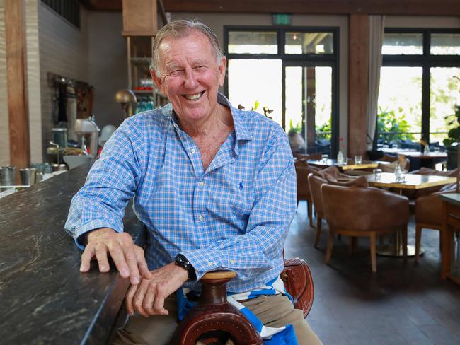 Tour of John Singleton's interests on the Central Coast.Larrikin ad man John Singleton at his restaurant, Saddles, that he opened because he could not get a decent coffee on the central coast. Picture:Justin Lloyd