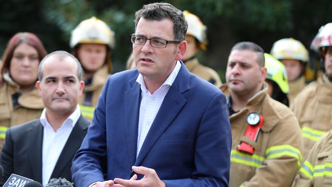 Daniel Andrews holds a press conference after Jane Garrett resigns.