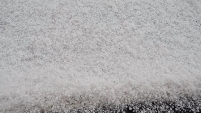 Snow-like hail near Condamine. Picture: Amanda Walsh