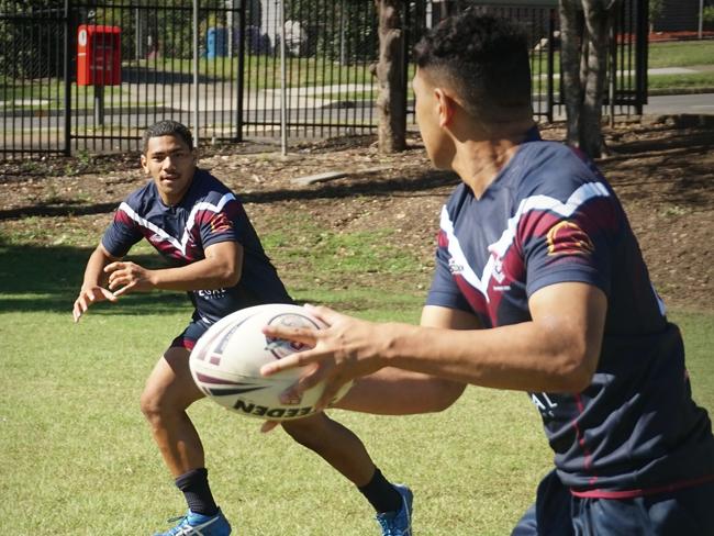 Ipswich State High footballers training for the 2021 Langer Cup season.