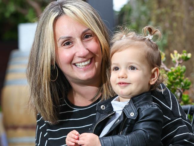 MELBOURNE, AUSTRALIA - APRIL 18 2024Danielle Savoia with her her daughter Milana.Ms Savoia had to give Milana, then aged 14 months (now 18 months), first aid when she choked while eating.Picture: Brendan Beckett