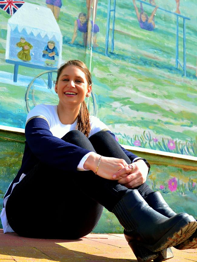 Tumby Bay art teacher Rhianna Carmody on the foreshore at Tumby Bay. Picture: Bernard Humphreys