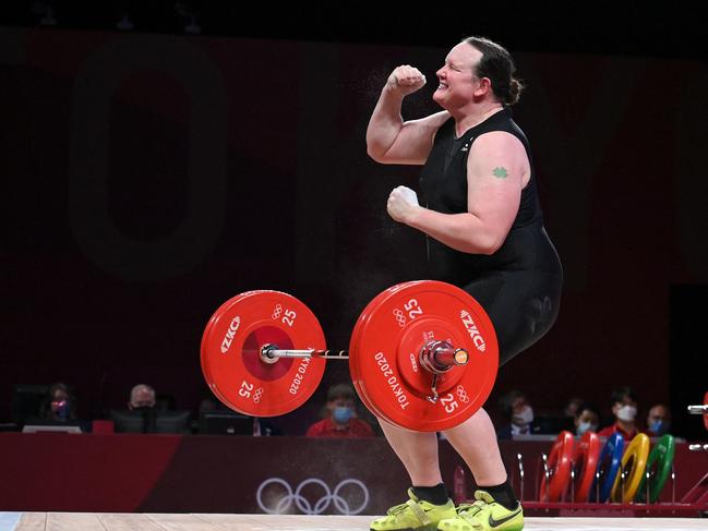 New Zealand's Laurel Hubbard competed in the women's +87kg weightlifting competition at the Tokyo 2020 Olympic Games. Picture: Mohd Rasfan/AFP