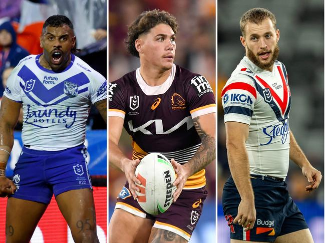 Leading expansion club targets: (L-R) Josh Addo-Carr (Bulldogs), Reece Walsh (Broncos), Sam Walker (Roosters) and Clint Gutherson (Eels).