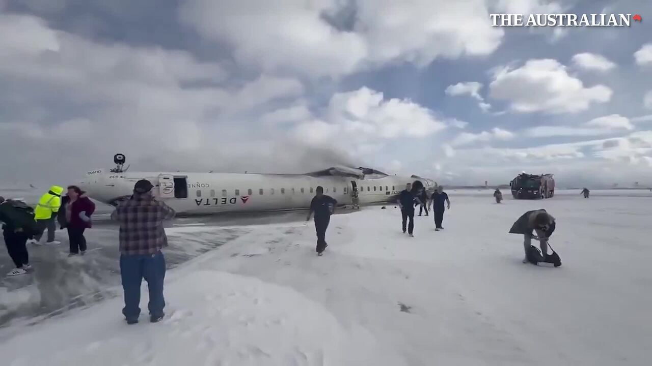 Delta crash flips plane at Toronto airport