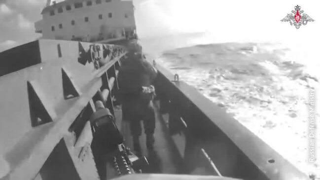 Video shows Russian navy board Black Sea cargo ship