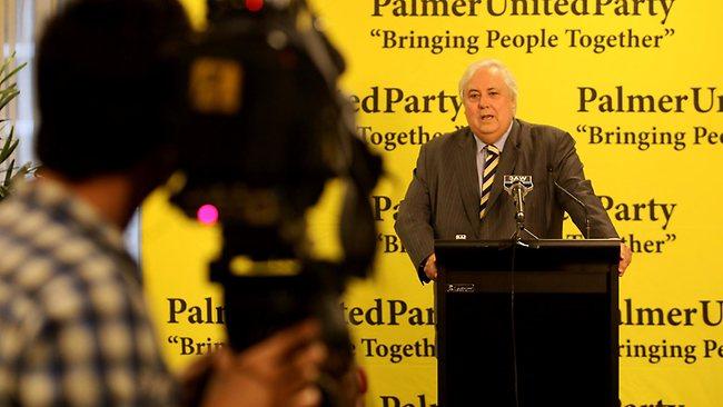 Mr Palmer responds to senator Nick Xenophon's call for the Palmer United Party and the Australian Motoring Enthusiast Party to make public the details of their alliance. Picture: Stuart McEvoy