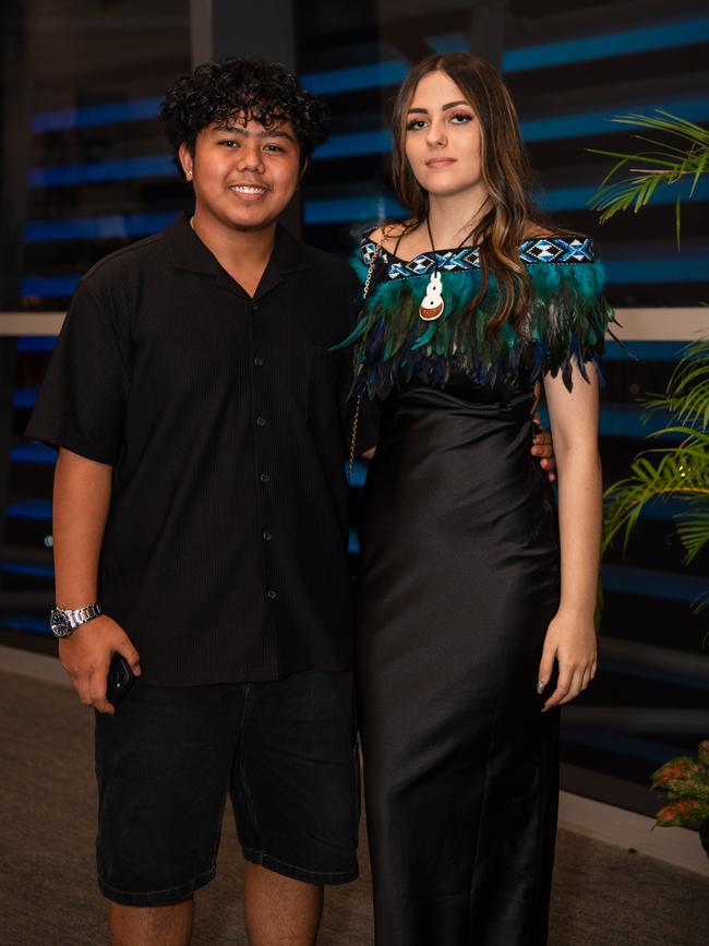 Jasmine Giles and Jethro Pineda at the Year 12 School formals of NT Christian College at Darwin Convention Centre, Darwin. Picture: Pema Tamang Pakhrin.