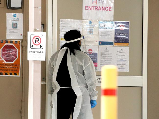 Staff wearing Covid-19 PPE are pictured at Hardi Aged Care nursing home at Summer Hill. Picture: NCA NewsWire/Nicholas Eagar