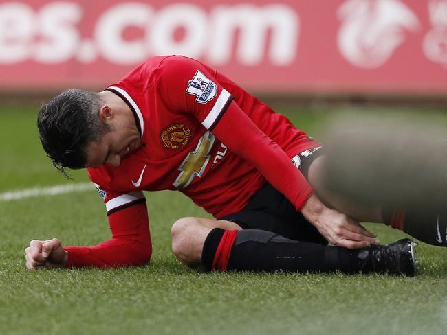 Manchester United's Dutch striker Robin van Persie is out with an ankle injury.