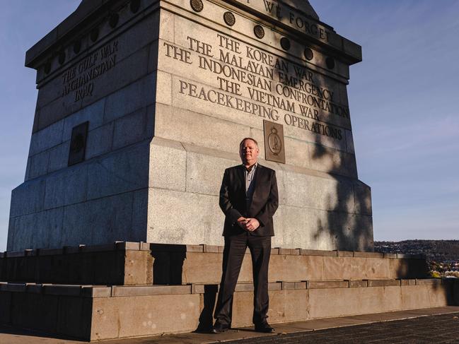 Stuart Hawkesford at the Cenotaph. Picture: Linda Higginson