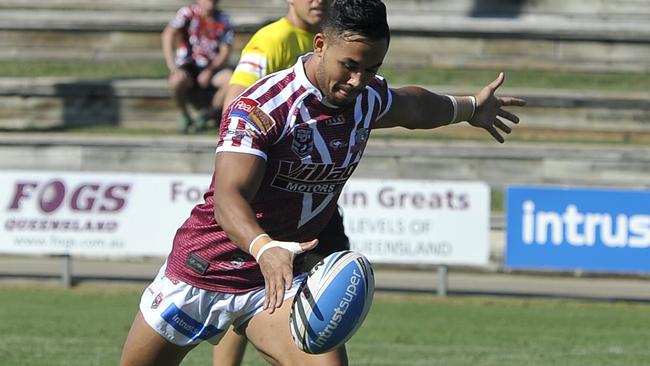 Poland’s halves partner Conner Toia played for Redcliffe in the Intrust Super Cup last year. Picture: Bradley Cooper