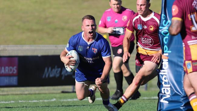 Hamish Holland goes in to score a grand final try. Picture: Steve Montgomery Sports Photography