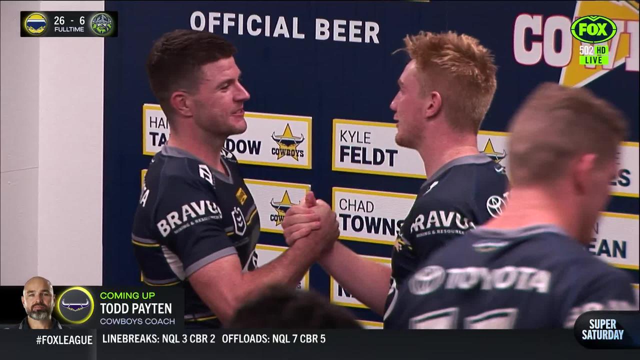 North QLD NRL Cowboys with their super hero jersey