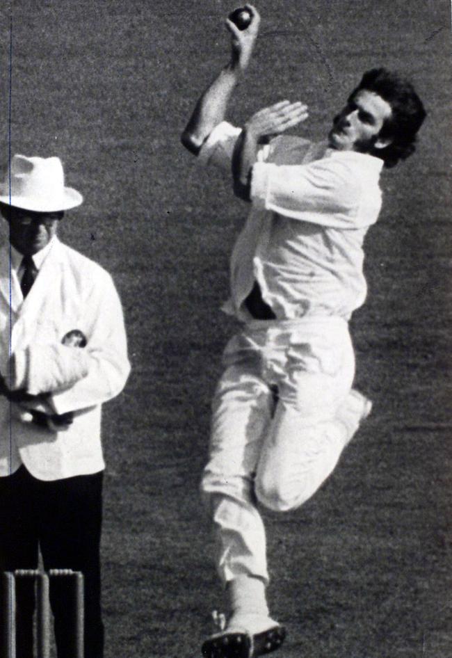 Dennis Lillee charges in against the Rest of the World in 1971. Photo: File