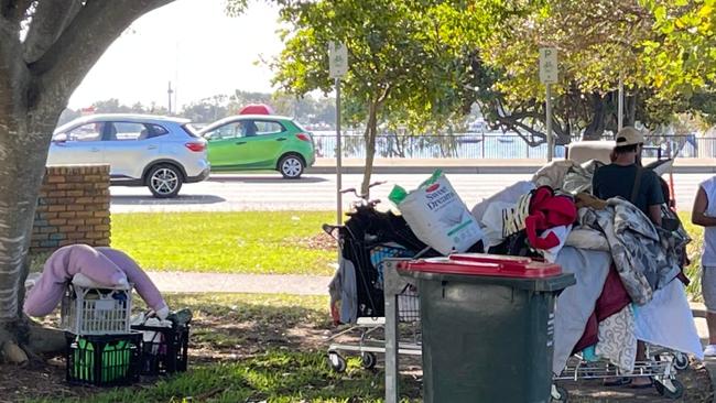 Homeless camp site moved from Carey Park in Southport.