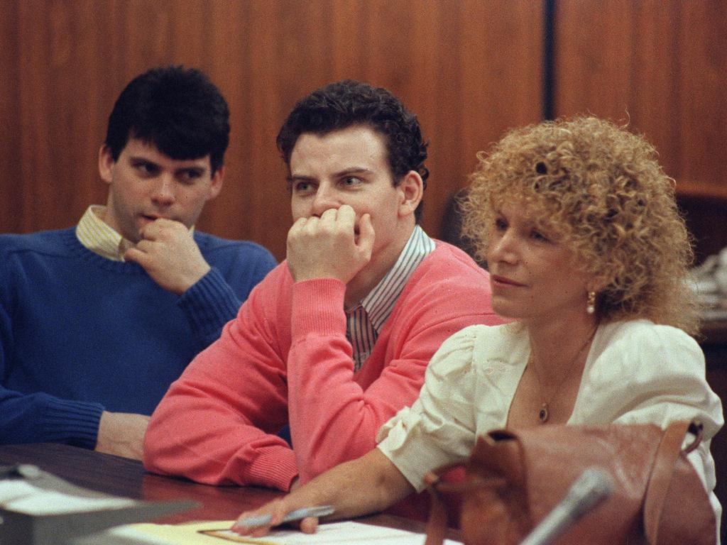 The brothers pictured in court on August 12, 1991. Picture: Mike Nelson/AFP