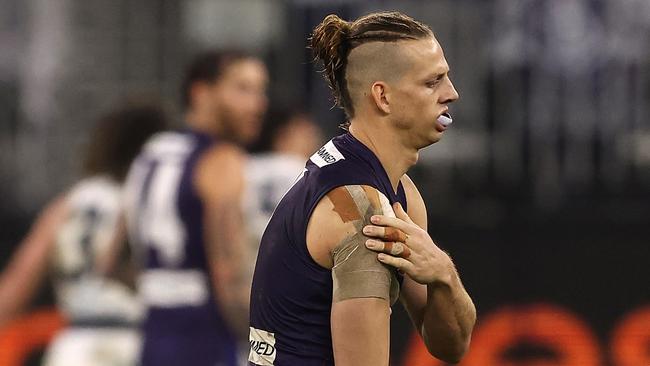 Nat Fyfe will be sidelined for months. Picture: Paul Kane/Getty Images