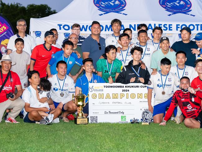 Gurkha FC celebrate winning the 2024 Khukuri Cup.  Picture: Amir Babu Malla