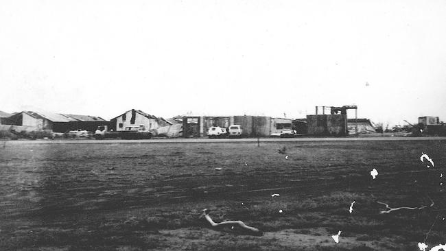 Cyclone Tracy caused major destruction to Darwin. Fannie Bay Jail pictured after Cyclone Tracy. Picture: Kerry Byrnes.