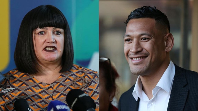 Ralene Castle, left, and Israel Folau.