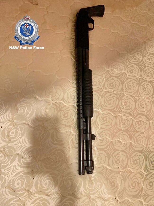 The shotgun seized during a raid of Cary McDonald’s Marayong home in February. Picture: NSW Police