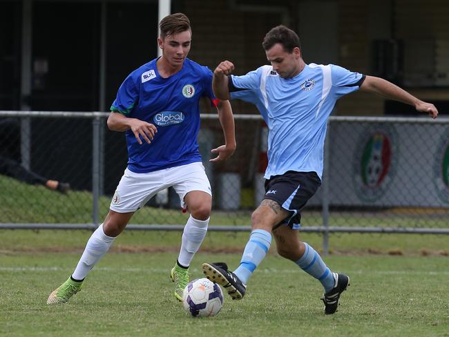 Gold Coast Premier League action between Merrimac and Palm Beach at the Italo-Australian Club in 2015. Picture: Regi Varghese