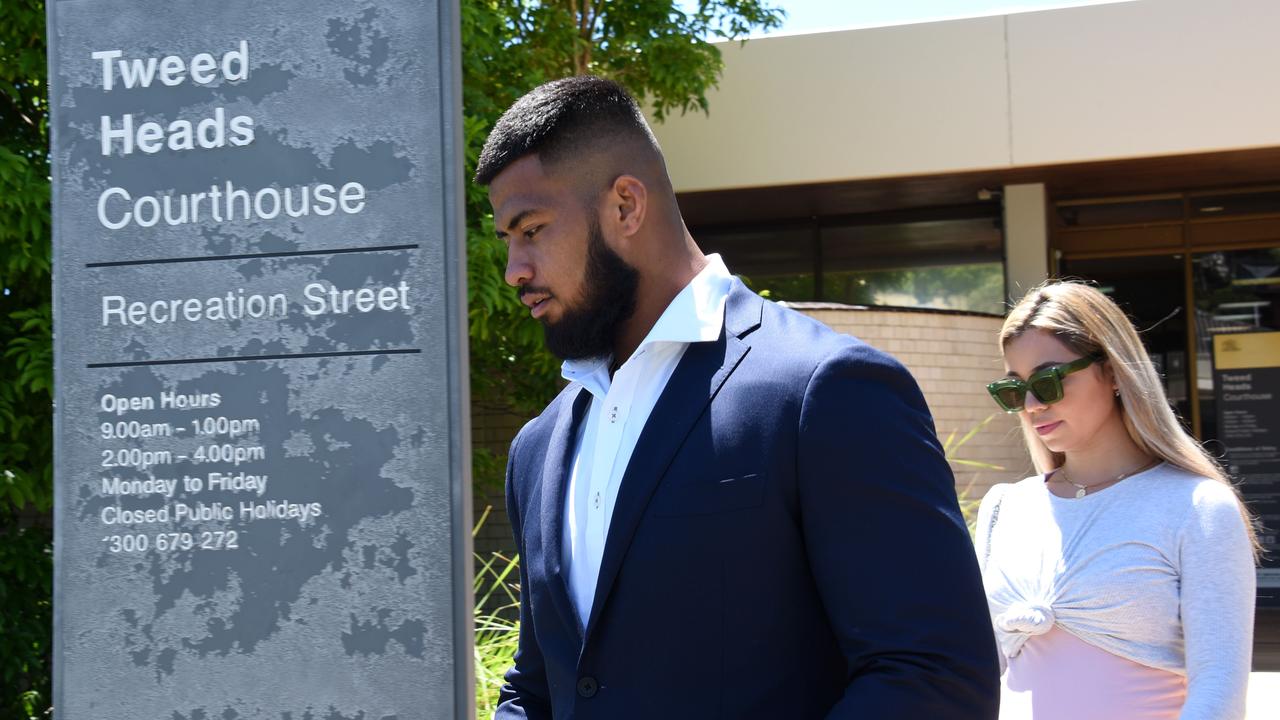 Haas’ foul mouthed tirade to police caused officers to feel intimidated, court facts reveal, but the Broncos star has avoided convictions after pleading guilty to two counts of intimidating police at Tweed Heads Local Court on Thursday. Picture: NCA NewsWire / Steve Holland