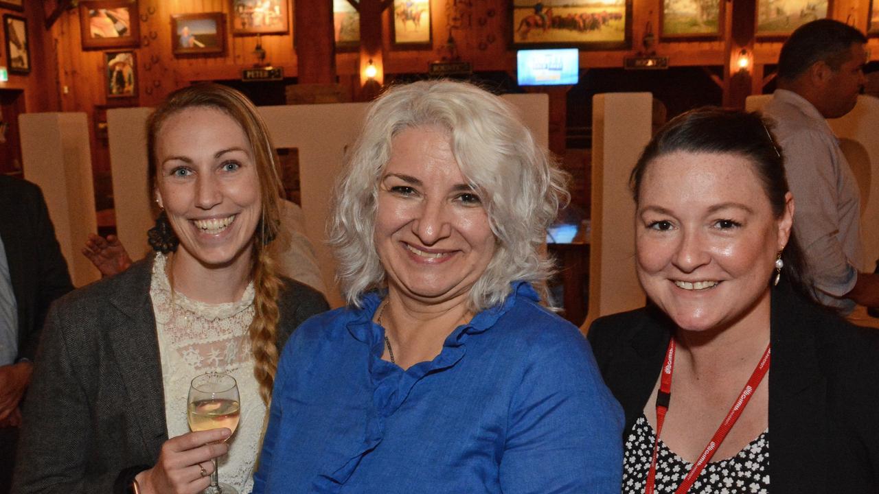 Rose Olesen, Anna Zubac and Alice Ayling at Future Gold Coast lunch at Outback Spectacular, Oxenford. Picture: Regina King