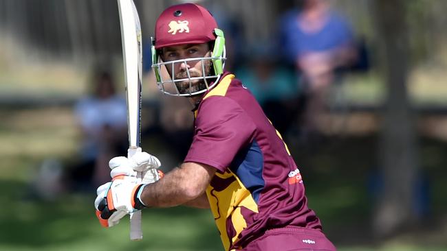 Premier Cricket: Fitzroy Doncaster v Geelong, batsman Glenn Maxwell. Picture: Steve Tanner