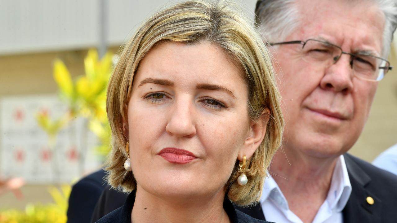 Minister for Health Shannon Fentiman and Townsville Hospital and Health Board chairman Tony Mooney at the Townsville University Hospital. Picture: Evan Morgan