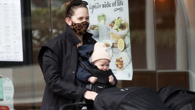 Jesinta Franklin with her precious babies in Melbourne. Picture Media Mode