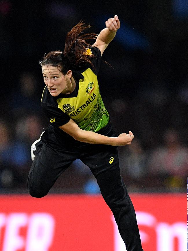 In action as Australia’s spearhead bowler. Picture: AAP