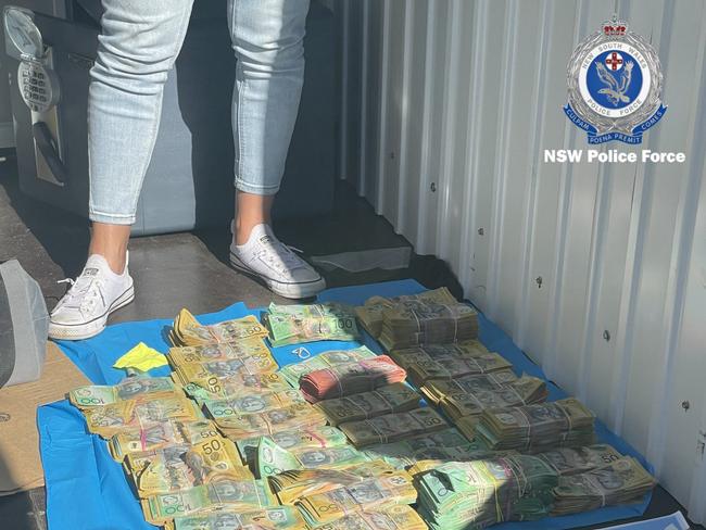 Nsh presumably had some explaining to do when his partner was confronted by police but had no idea he was sitting on so much cash. Picture: NSW Police