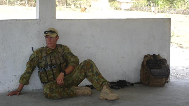 Pictured in Afghanistan with the 2nd Commando Regiment