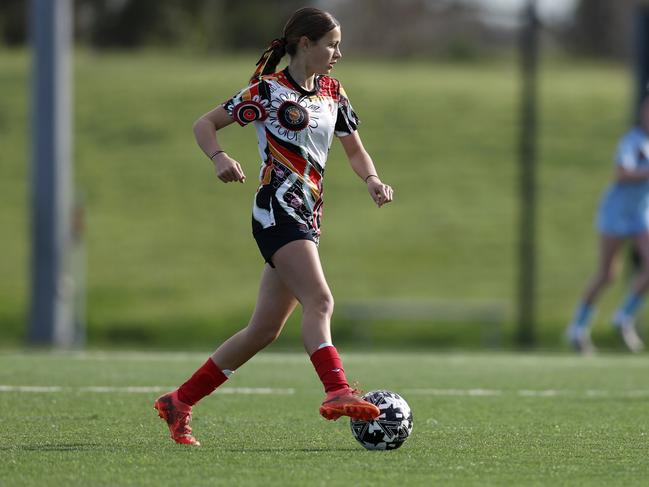 Hallei McGregor. Picture: Michael Gorton. U14 Girls NAIDOC Cup at Lake Macquarie Regional Football Facility.