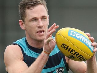 Joel Selwood back trainning with Geelong. Picture: Alison Wynd