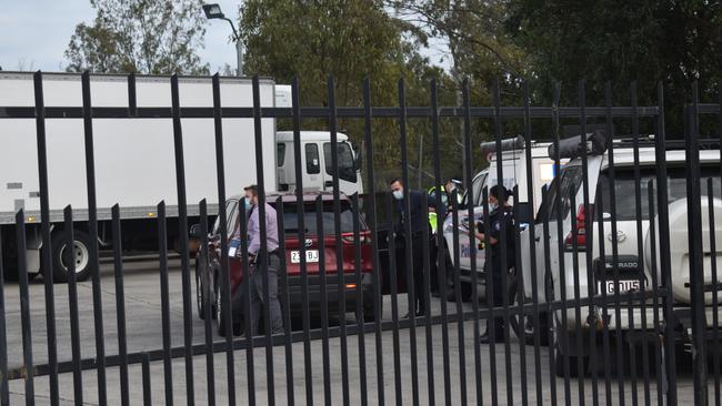 Police at the scene of the incident on Tuesday morning.