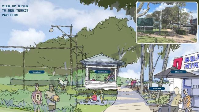 Revised plans for the inclusion of the existing tennis courts at the Noosaville Foreshore.