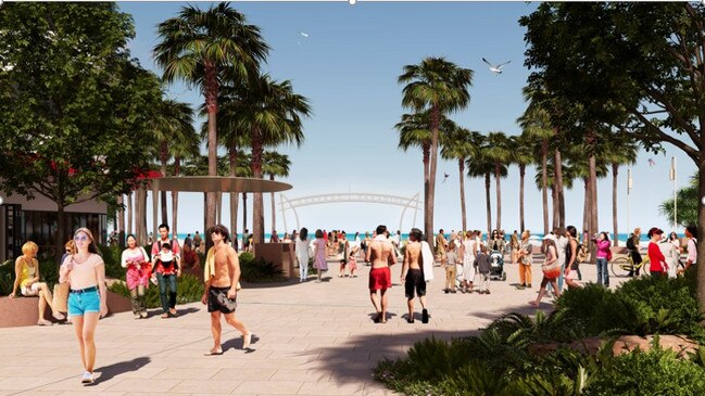 An artist’s impression of the proposed plan Surfers Paradise revitalisation project. Image: Supplied