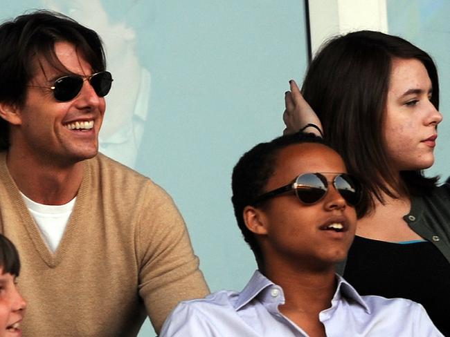 Tom Cruise with his children Connor (C) and Isabella in 2009. Picture: Supplied