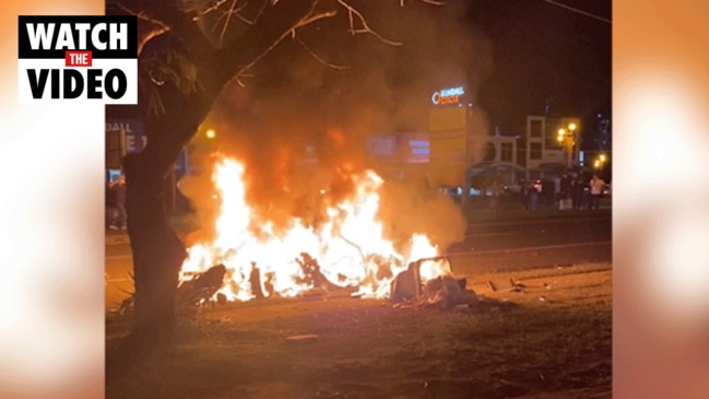 McLaren supercar erupts into fireball in high-speed crash