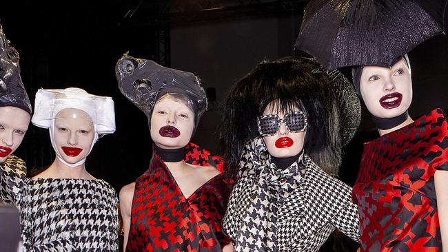 Backstage at the Paris runway for Alexander McQueen’s Horn of Plenty collection, autumn-winter 2009-10. Picture: Robert Fairer