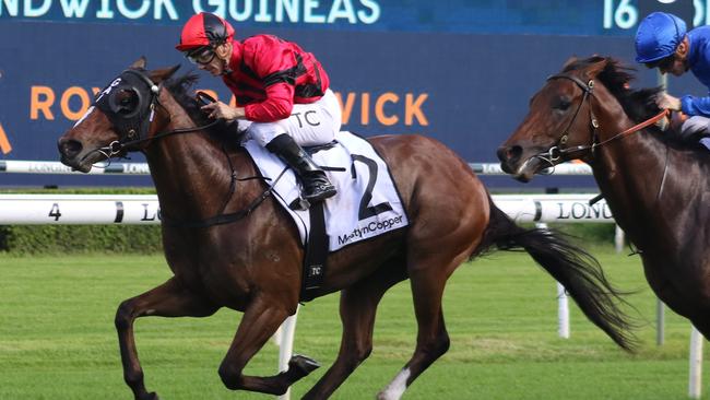 Randwick Guineas winner Converge has just 49.5kg in the Doncaster. Picture: Grant Guy