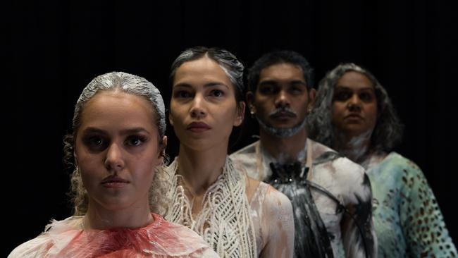 The Baleen Moondjan players, from left, Zipporah Corser-Anu, Rika Hamaguchi, Taj Pigram and Elaine Crombie. Picture: Ashley de Prazer